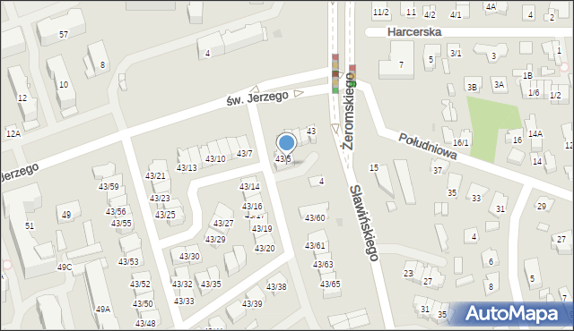 Białystok, św. Jerzego, 43/6, mapa Białegostoku