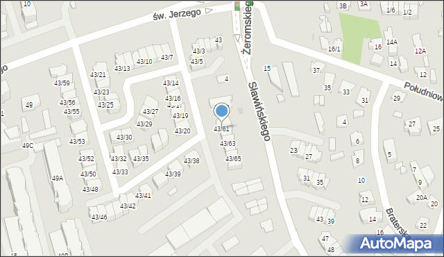 Białystok, św. Jerzego, 43/61, mapa Białegostoku