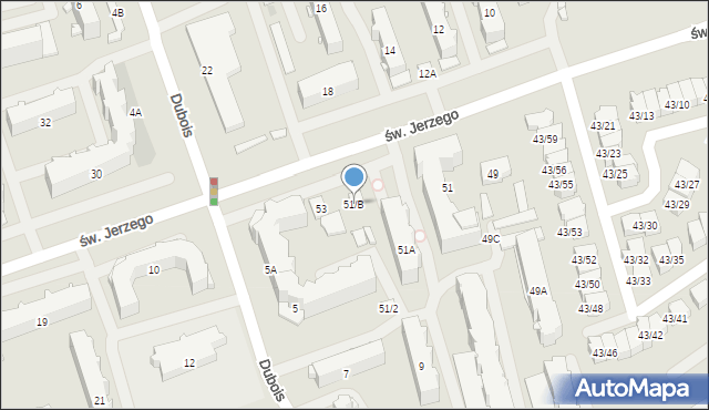 Białystok, św. Jerzego, 51/B, mapa Białegostoku