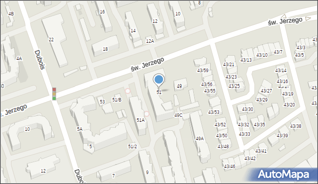 Białystok, św. Jerzego, 51, mapa Białegostoku