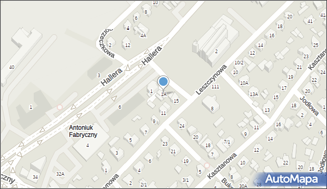 Białystok, św. Kazimierza, 1A, mapa Białegostoku