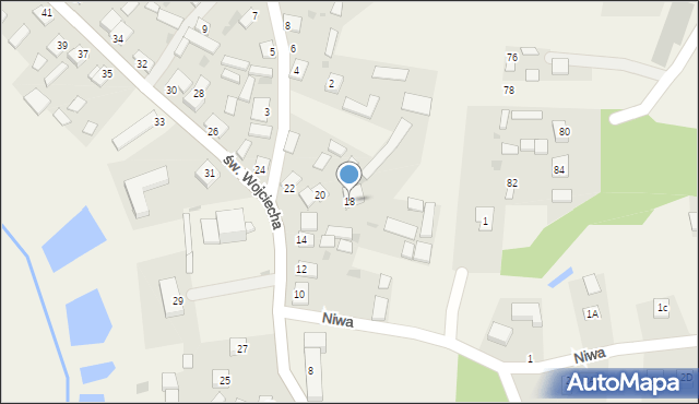 Bieliny, św. Wojciecha, 18, mapa Bieliny