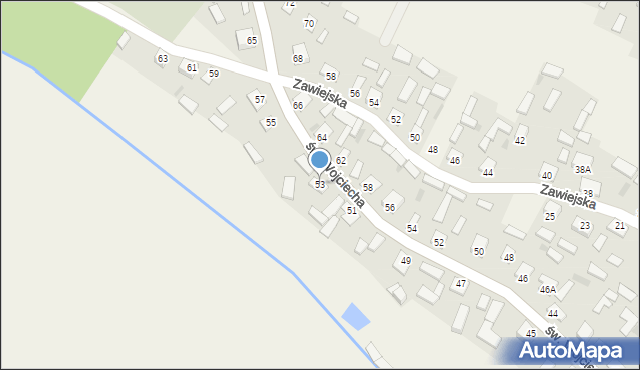 Bieliny, św. Wojciecha, 53, mapa Bieliny