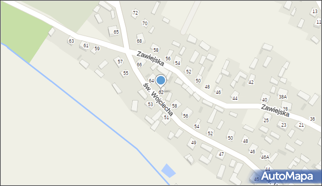 Bieliny, św. Wojciecha, 62, mapa Bieliny