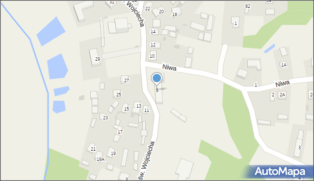 Bieliny, św. Wojciecha, 8, mapa Bieliny