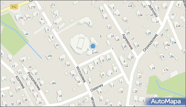 Bielsko-Biała, św. Maksymiliana Marii Kolbego, 1, mapa Bielsko-Białej