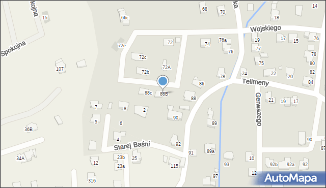 Bielsko-Biała, Światopełka, 88B, mapa Bielsko-Białej