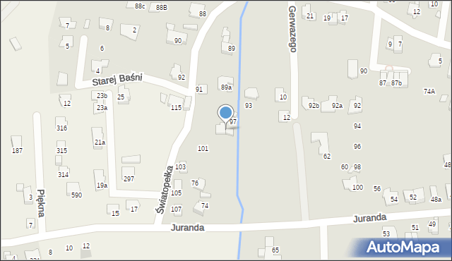 Bielsko-Biała, Światopełka, 99, mapa Bielsko-Białej
