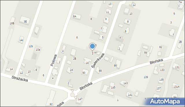 Bieniewice, Świerkowa, 1, mapa Bieniewice