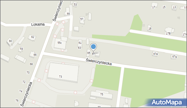 Bieruń, Świerczyniecka, 67, mapa Bieruń