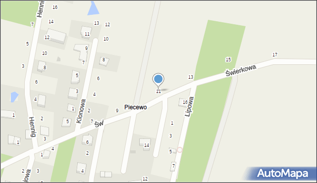 Bieszkowice, Świerkowa, 11, mapa Bieszkowice