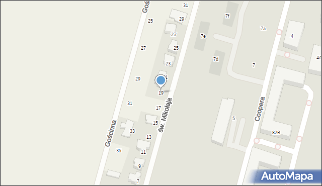 Blizne Łaszczyńskiego, św. Mikołaja, 19, mapa Blizne Łaszczyńskiego