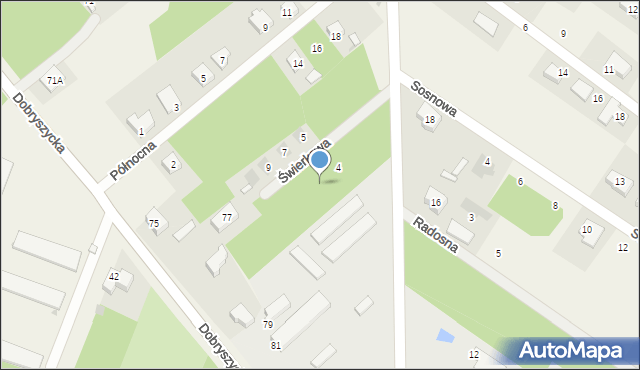 Blok Dobryszyce, Świerkowa, 6, mapa Blok Dobryszyce