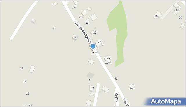 Bobowa, św. Wawrzyńca, 12, mapa Bobowa