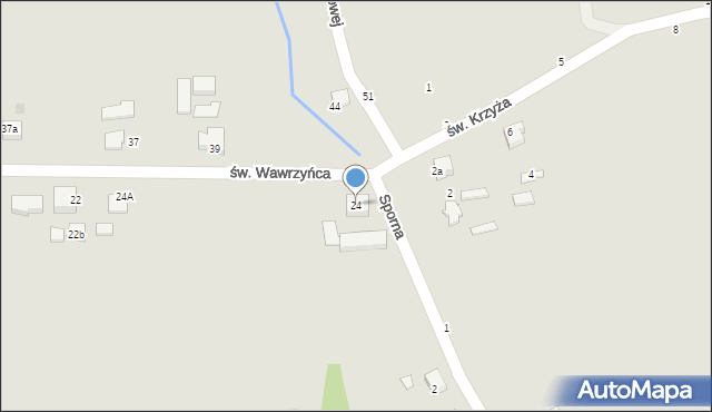 Bobowa, św. Wawrzyńca, 24, mapa Bobowa