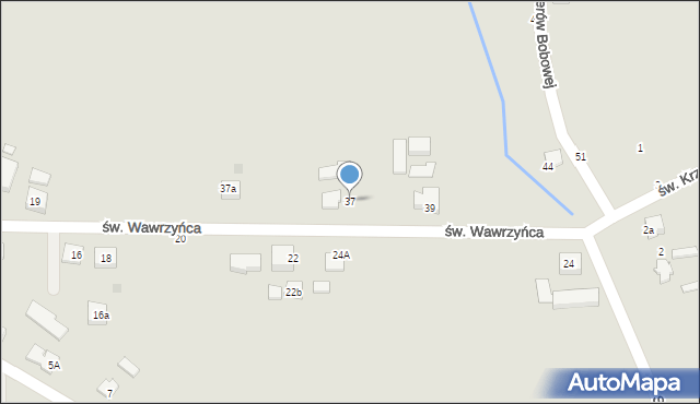 Bobowa, św. Wawrzyńca, 37, mapa Bobowa
