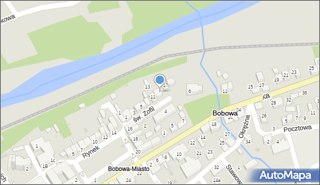 Bobowa, św. Zofii, 15, mapa Bobowa