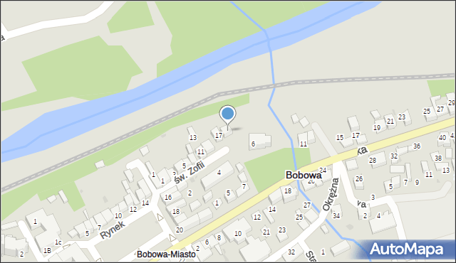 Bobowa, św. Zofii, 19, mapa Bobowa