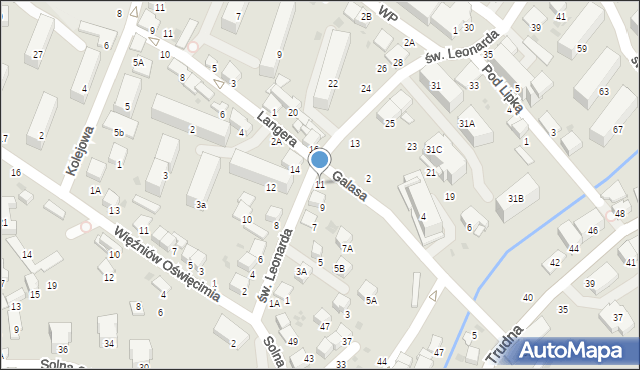Bochnia, św. Leonarda, 11, mapa Bochni