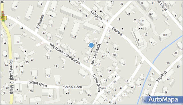 Bochnia, św. Leonarda, 6, mapa Bochni