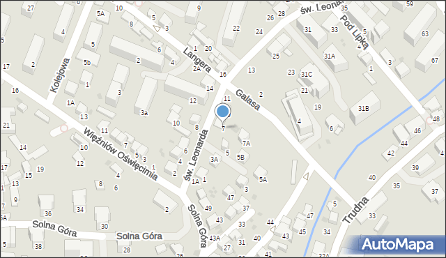 Bochnia, św. Leonarda, 7, mapa Bochni