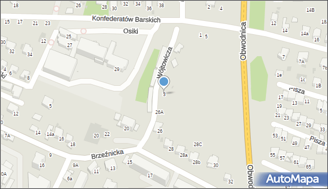 Bochnia, św. Urbana, 3, mapa Bochni