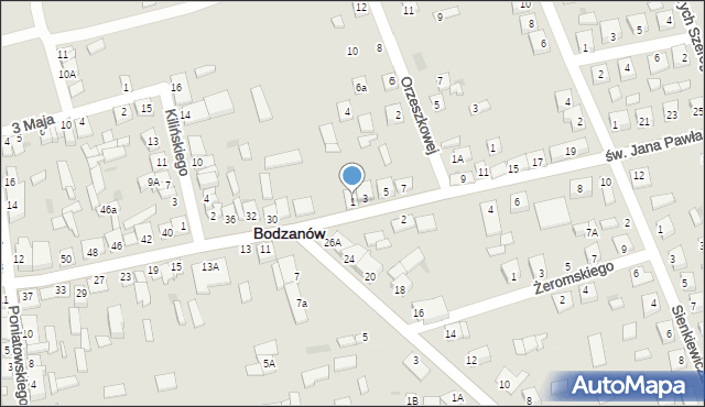 Bodzanów, św. Jana Pawła II, 1, mapa Bodzanów