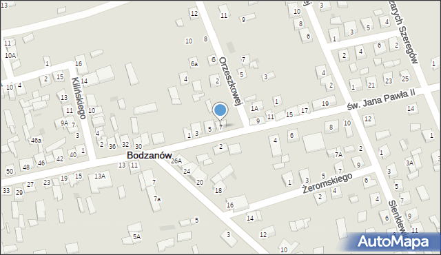 Bodzanów, św. Jana Pawła II, 7, mapa Bodzanów