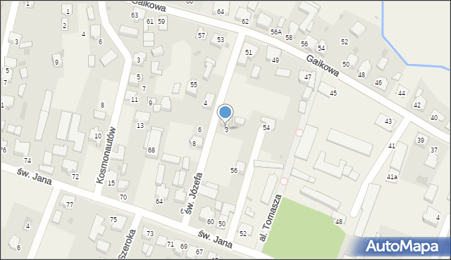 Bojszowy, św. Józefa, 3, mapa Bojszowy