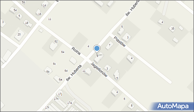 Bolszewo, św. Huberta, 9, mapa Bolszewo