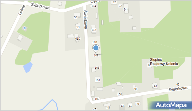 Borków, Świerkowa, 108, mapa Borków