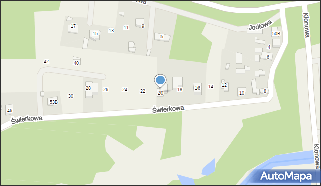 Borków, Świerkowa, 20, mapa Borków