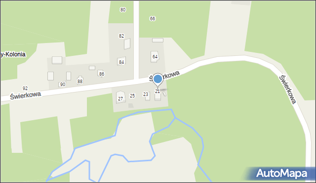 Borków, Świerkowa, 21, mapa Borków