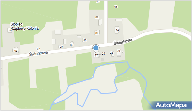 Borków, Świerkowa, 27, mapa Borków