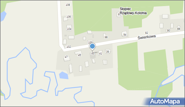 Borków, Świerkowa, 43, mapa Borków