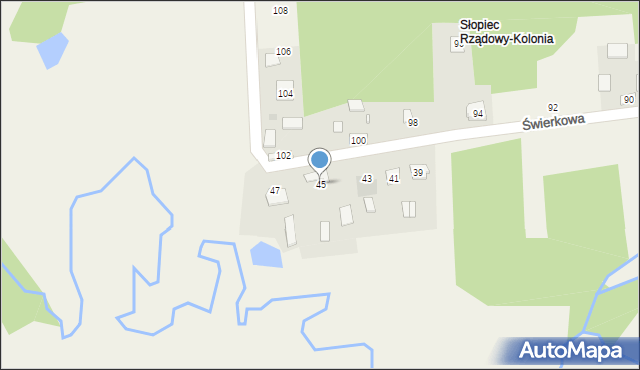 Borków, Świerkowa, 45, mapa Borków