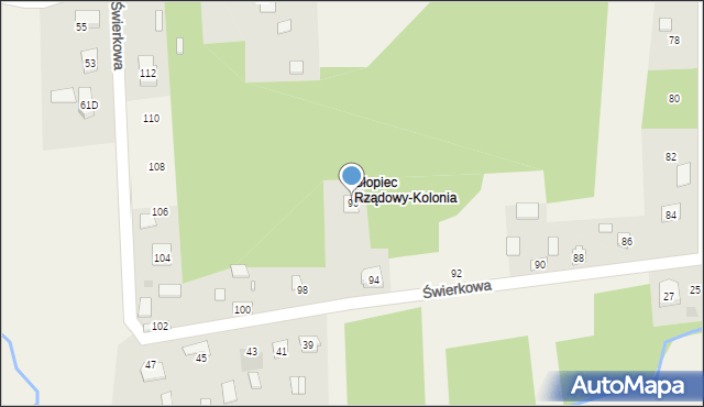 Borków, Świerkowa, 96, mapa Borków