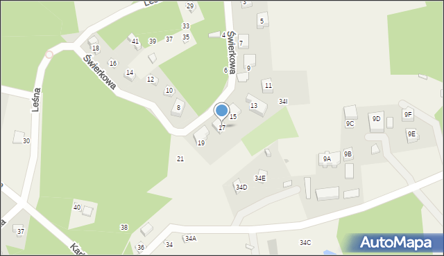 Borkowo, Świerkowa, 17, mapa Borkowo