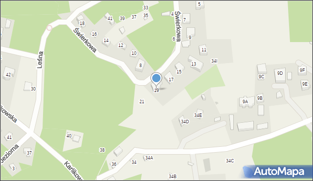 Borkowo, Świerkowa, 19, mapa Borkowo