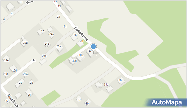 Borowa, Świerkowa, 30A, mapa Borowa