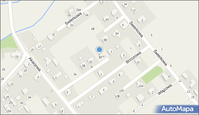 Borowa, Świerkowa, 3D, mapa Borowa