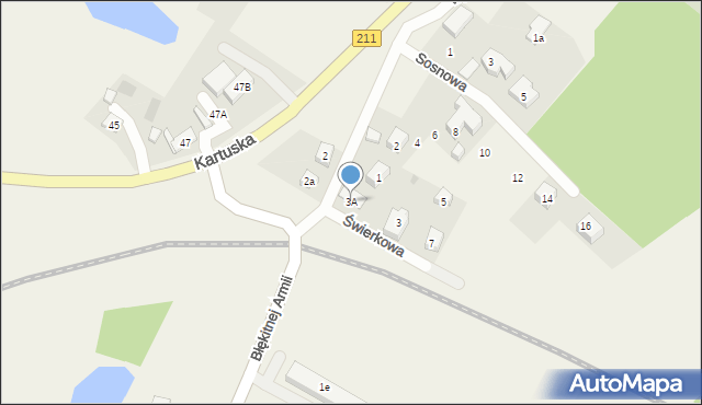 Borowo, Świerkowa, 3A, mapa Borowo