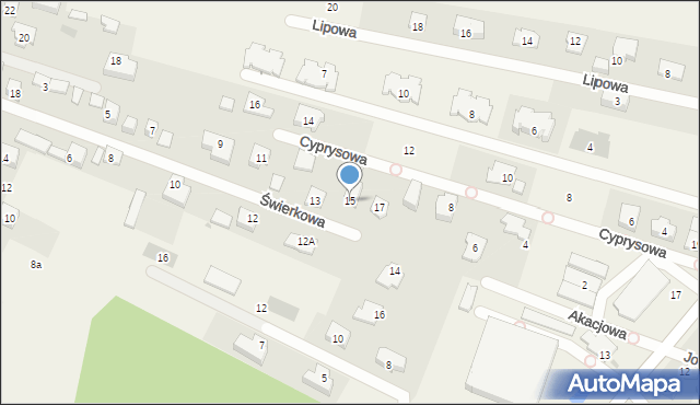 Boża Wola, Świerkowa, 15, mapa Boża Wola