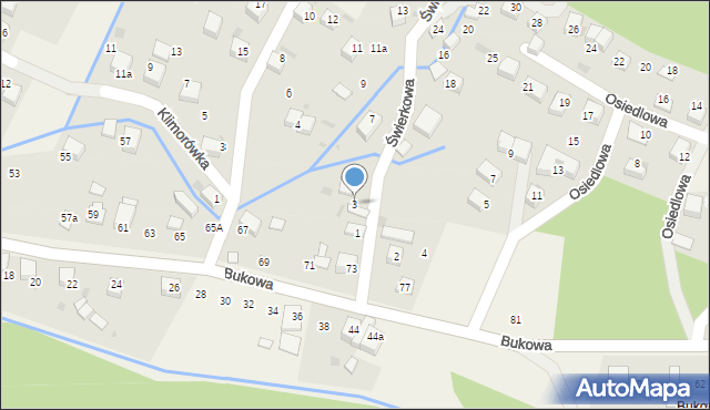 Brenna, Świerkowa, 3, mapa Brenna