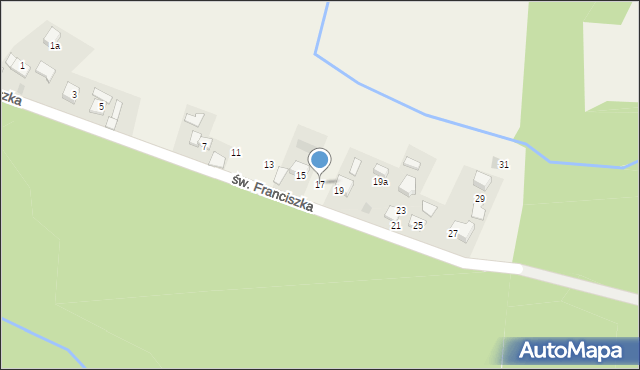 Brodła, św. Franciszka, 17, mapa Brodła