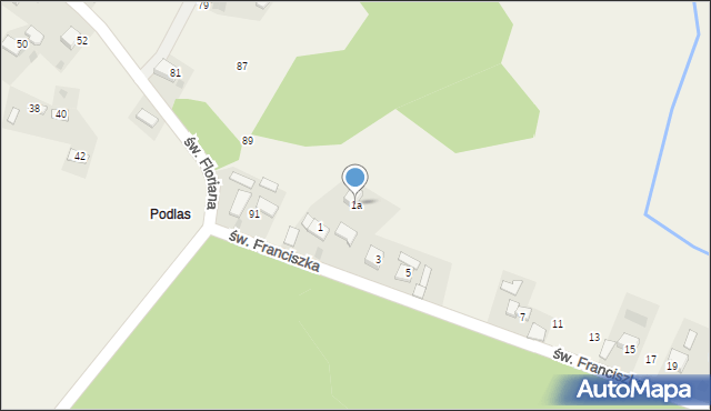 Brodła, św. Franciszka, 1a, mapa Brodła