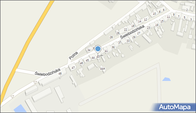 Brójce, Świebodzińska, 43, mapa Brójce