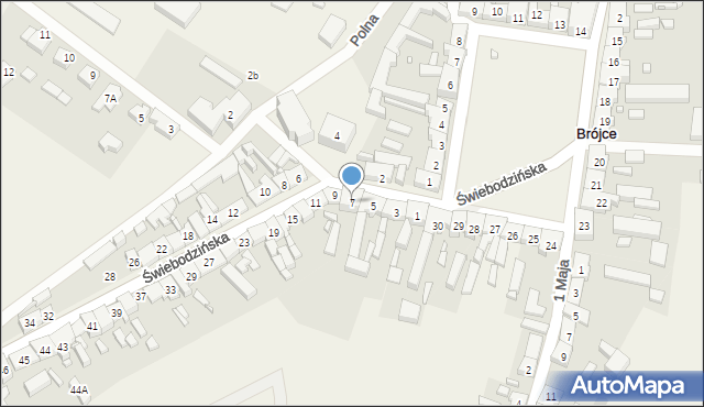 Brójce, Świebodzińska, 7, mapa Brójce