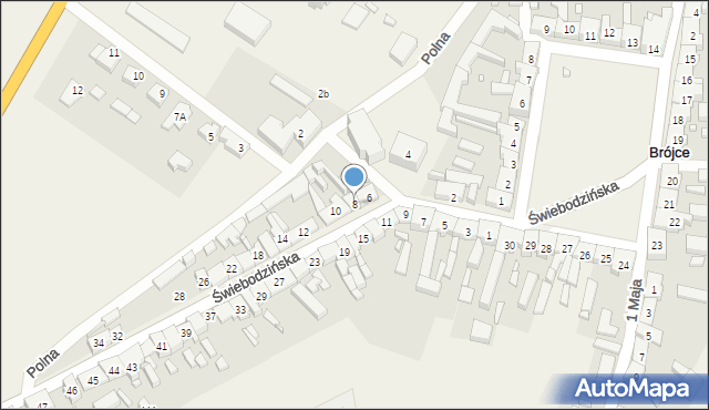 Brójce, Świebodzińska, 8, mapa Brójce