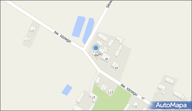 Bronisławów, św. Idziego, 46a, mapa Bronisławów